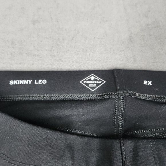 St. John's Bay Womens Size 2X Black Skinny Ankle Ponte Knit Pull-On - Picture 7 of 9